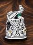 Alice in Wonderland Teacup Charm - Alice in Wonderland Teacup Charm — display on walnut