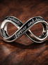 Forever Love Infinity Ring Charm - Forever Love Infinity Ring Charm — display on walnut