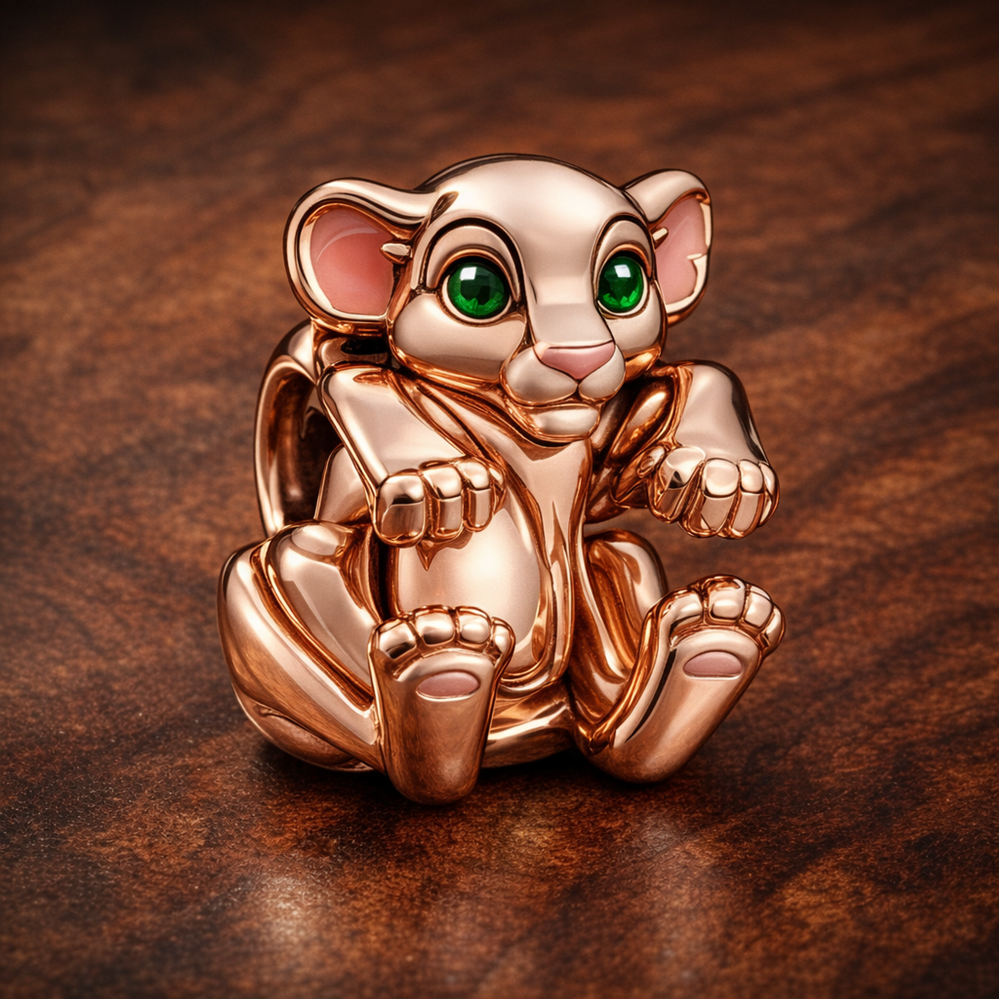 Disney The Lion King Nala Charm — display on walnut