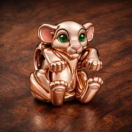 Disney The Lion King Nala Charm — display on walnut