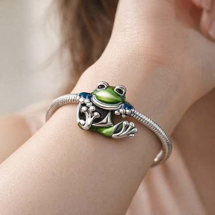 Climbing Frog Charm — worn on wrist
