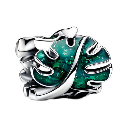 Green Monstera Leaf Charm - ZZ1757