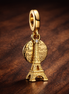 Paris Eiffel Tower Lab-Grown Diamond Engravable Double Dangle Charm — display on walnut