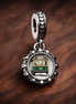 Green Circuit Board Charm - Green Circuit Board Charm — display on walnut