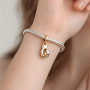 Two-Tone Handcuffs - Two-Tone Handcuffs Charm — worn on wrist