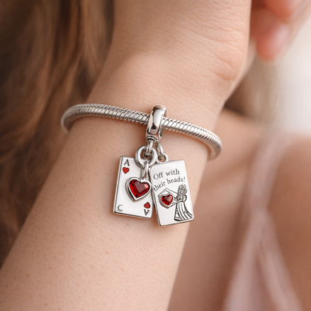 Queen of Hearts Card Charm - Queen of Hearts Card Charm — worn on wrist