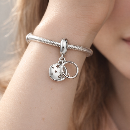 Family Moon Disc - Family Moon Disc Charm — worn on wrist