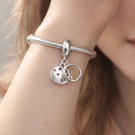 Family Moon Disc - Family Moon Disc Charm — worn on wrist