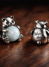 Winnie the Pooh Honey Pot Charm - Winnie the Pooh Honey Pot Charm — display on walnut