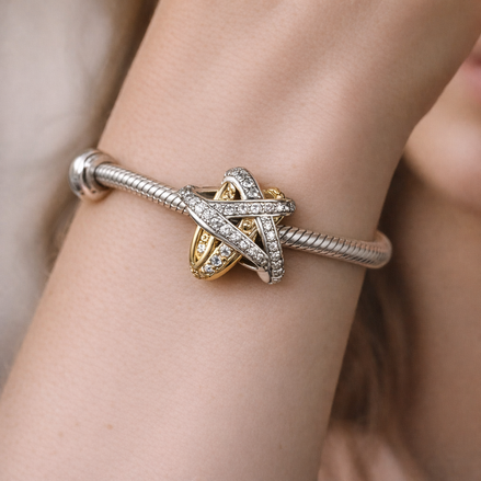 Sparkling Crossover Star Charm — worn on wrist