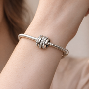 Silver Geometric Pave Clip - Silver Geometric Pave Clip — worn on wrist