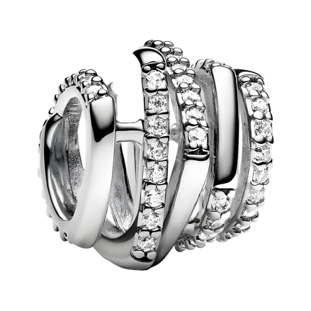Silver Geometric Pave Clip - ZZ1820