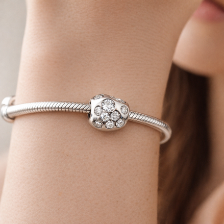 Clear Crystal Band - Clear Crystal Band Charm — worn on wrist