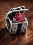 Pink Stone Shopping Bag - Pink Stone Shopping Bag Charm — display on walnut