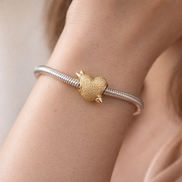 Cupid Heart Charm — worn on wrist