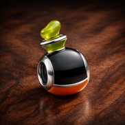 Penguin Bead - Penguin Bead Charm — display on walnut