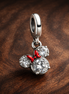 Disney Minnie Mouse Silhouette Dangle Charm — display on walnut
