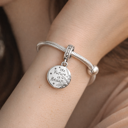 Sparkling Firework Double Dangle Charm — worn on wrist