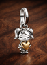 Happy Girl Dangle Charm — display on walnut