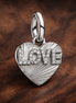 Silver Mom Heart Charm - Mom Heart Charm — display on walnut