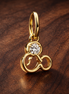 Disney Mickey Mouse Silhouette Lab-Grown Diamond Dangle Charm — display on walnut