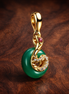 Arabian Nights Crescent Charm - Arabian Nights Crescent Charm — display on walnut