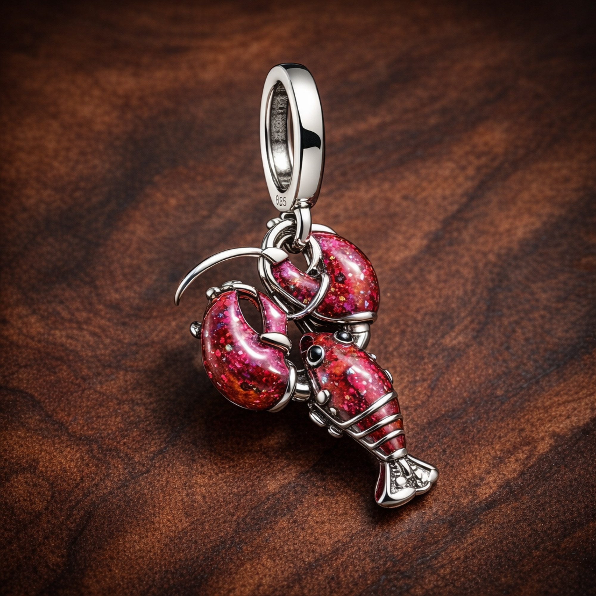 Mickey Balloon Bouquet Charm - Mickey Balloon Bouquet Charm — display on walnut