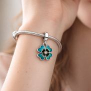 2025 Four Leaf Clover Lab-Grown Diamond Dangle Charm — worn on wrist