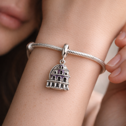 Purple Castle Charm - Purple Castle Charm — worn on wrist