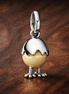 Hatching Chick Dangle - Hatching Chick Dangle Charm — display on walnut
