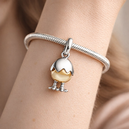 Hatching Chick Dangle - Hatching Chick Dangle Charm — worn on wrist