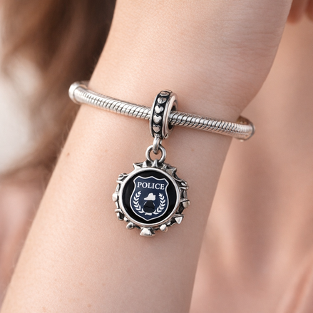 Police Dangle Charm — worn on wrist