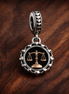 Libra Zodiac Charm - Libra Zodiac Charm — display on walnut