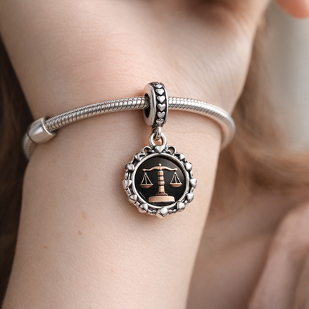 Libra Zodiac Charm - Libra Zodiac Charm — worn on wrist