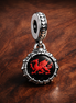 Welsh Dragon Medallion - Welsh Dragon Medallion Charm — display on walnut