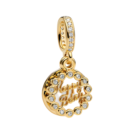 Gold Shell Pearl Charm - ZZ1912