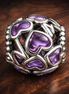 Openwork Hearts Mom Charm — display on walnut