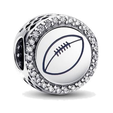 Engravable Football Charm - ZZ1932 - 792016CZ_E073 image 2