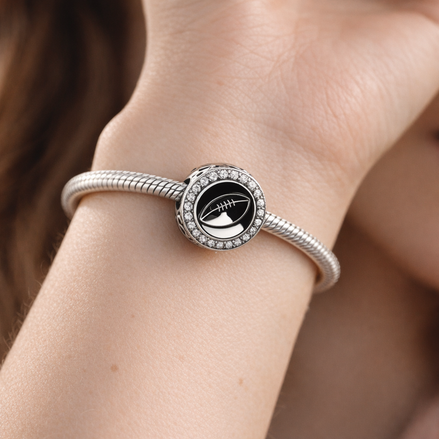 Engravable Football Charm — worn on wrist