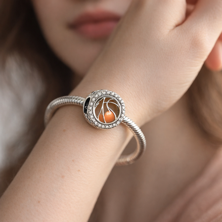 Basketball Hoop Charm - Basketball Hoop Charm — worn on wrist