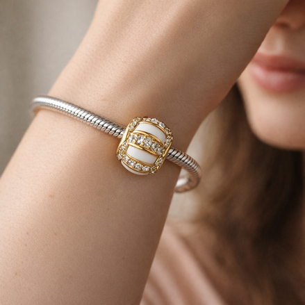 Stones & Enamel Clip Charm — worn on wrist