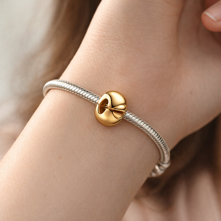 Round Clip Charm — worn on wrist