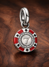 Lucky Chip Dangle Charm — display on walnut