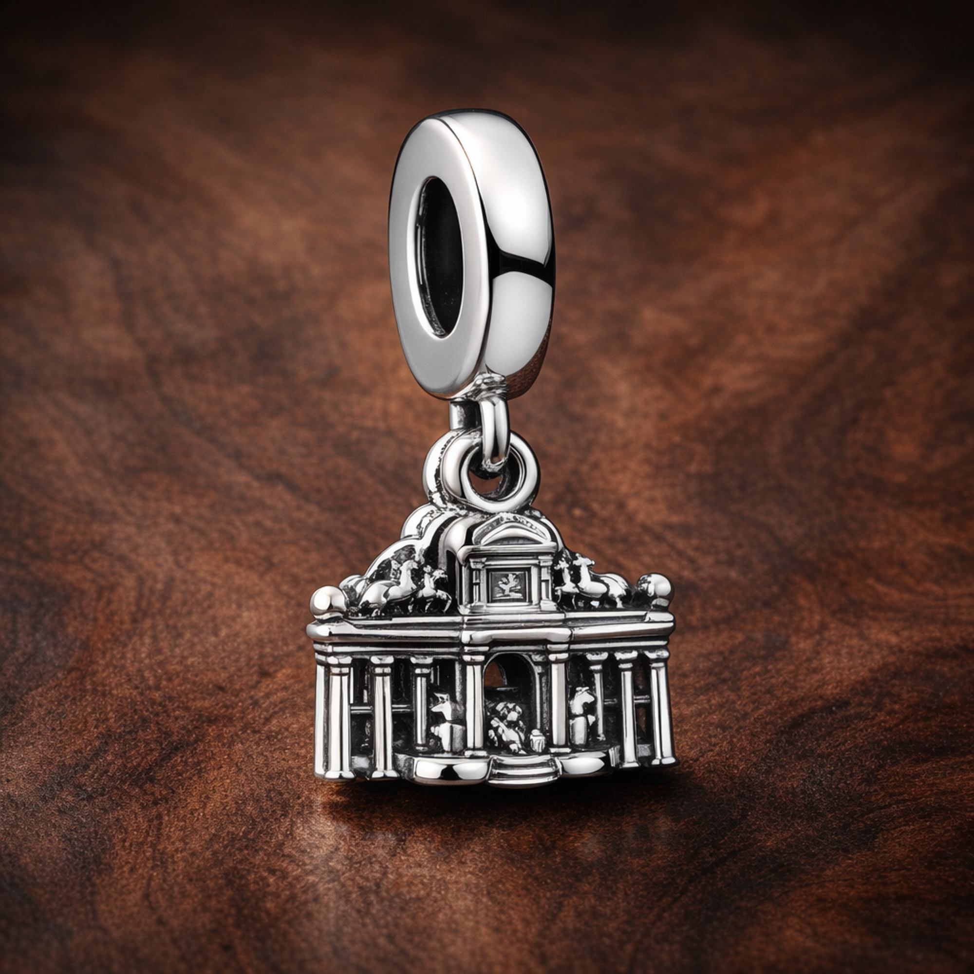 Paris Monument Charm - Paris Monument Charm — display on walnut