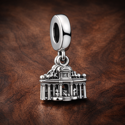 Paris Monument Charm - Paris Monument Charm — display on walnut