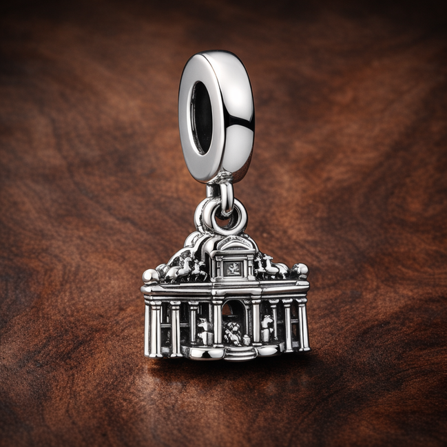 Paris Monument Charm - Paris Monument Charm — display on walnut