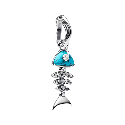 Fishbone Turquoise Charm - ZZ1963