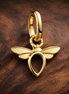 Gold Plated Tinker Bell Silhouette - Gold Plated Tinker Bell Silhouette Charm — display on walnut