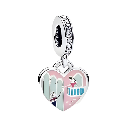 Pastel City Heart Charm - ZZ1979