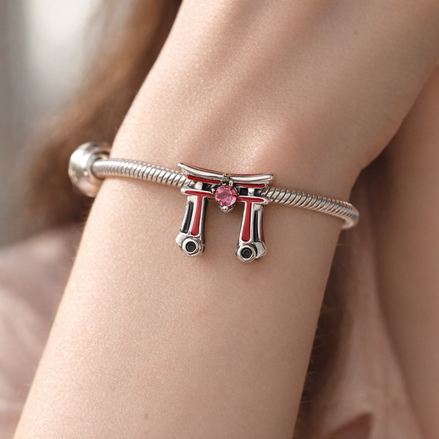 Red Torii Gate Charm - Red Torii Gate Charm — worn on wrist